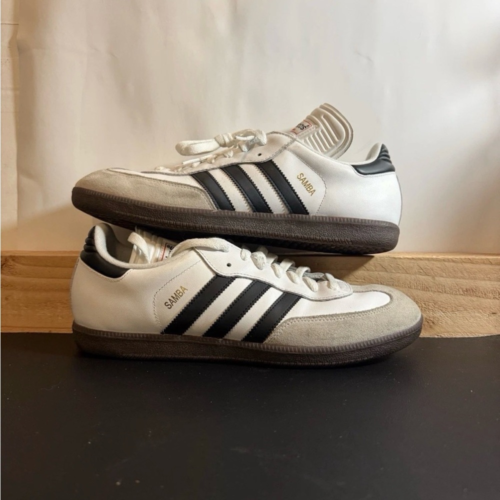 Adidas Samba White and Black Trainers